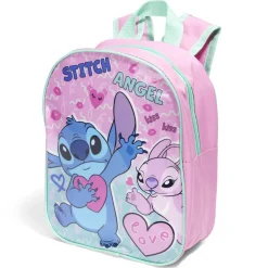 Sac goûter enfant Stitch et Angel 22x10xH28cm PVC rose