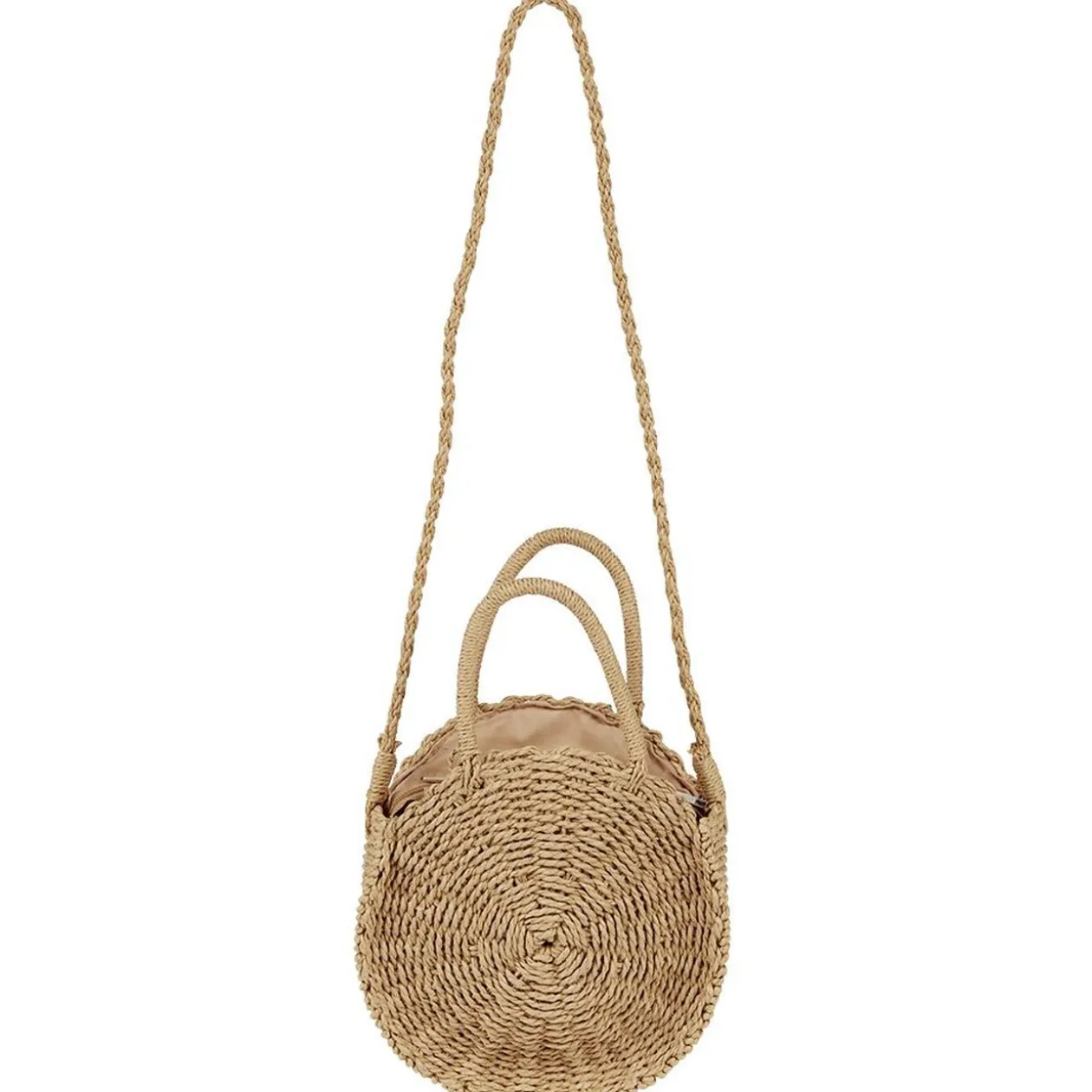 Sac rond en paille tressé Ø 26 cm