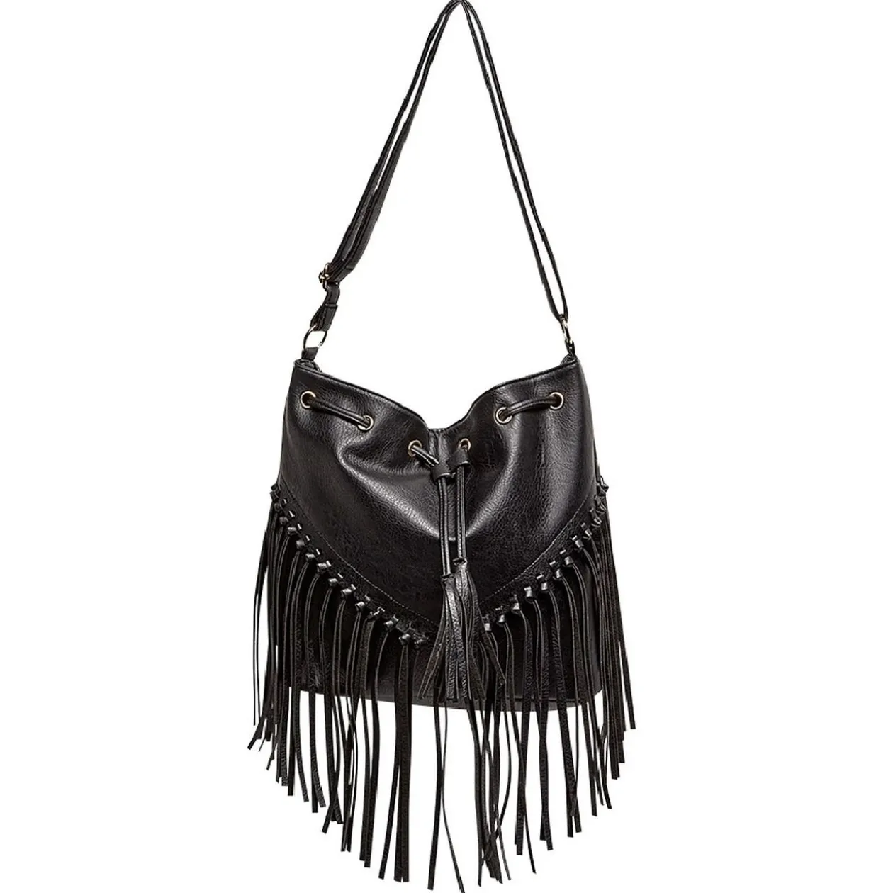 Sac seau frange noir