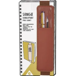 Sangle de rangement pour cahier effet simili marron