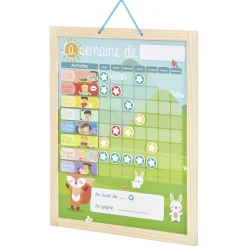 Semainier en bois avec récompenses pour enfant