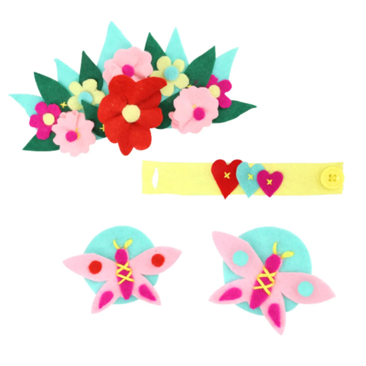 Serre tête DIY en feutrine à faire soi même décors fleurs