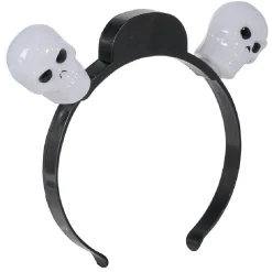 Serre tête noir 2 crânes lumineux blanc