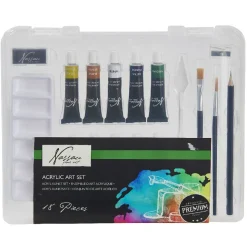 Set artistique peinture acrylique 18 pièces