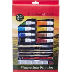 Set de peinture - 12 tubes Acrylique 50 ml - 3 pinceaux - 5 accessoires