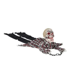 Squelette effrayant animé Halloween lumineux et sonore