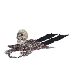 Squelette effrayant animé Halloween lumineux et sonore