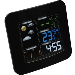 Station météo Homday noir avec écran en couleur