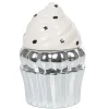 Sucrier cupcake gris argenté avec couvercle blanc