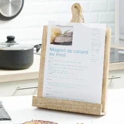 Support livre de cuisine bois