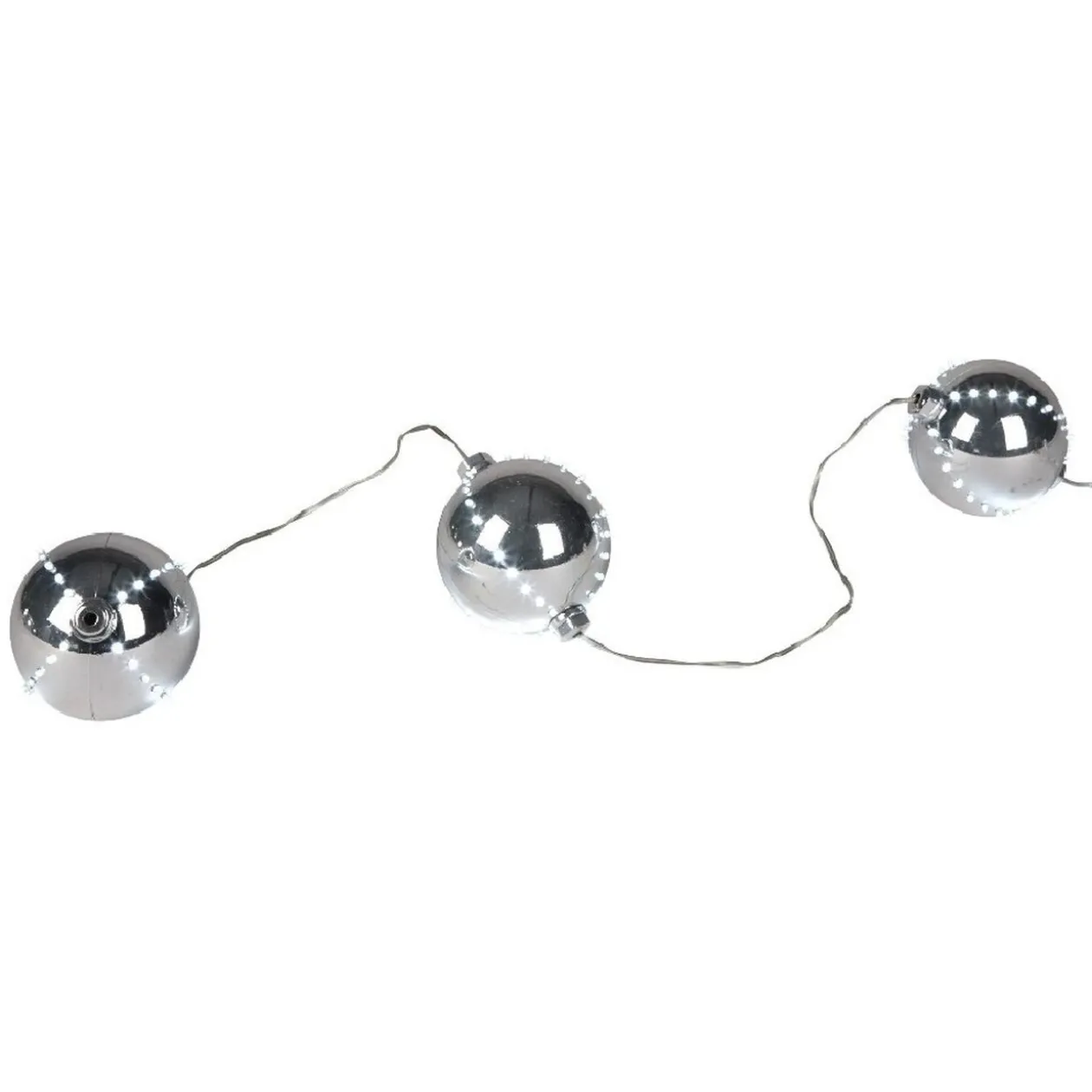 Suspension 3 boules de Noël digitales lumineuses 8 cm