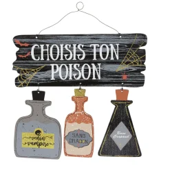 Suspension bois déco Halloween Choisis ton poison