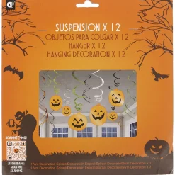 Suspension citrouille décoration Halloween x 12
