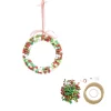 Suspension Couronne de Noël Set créatif pompon rouge et vert