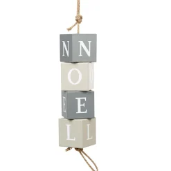 Suspension cubes Noël en bois
