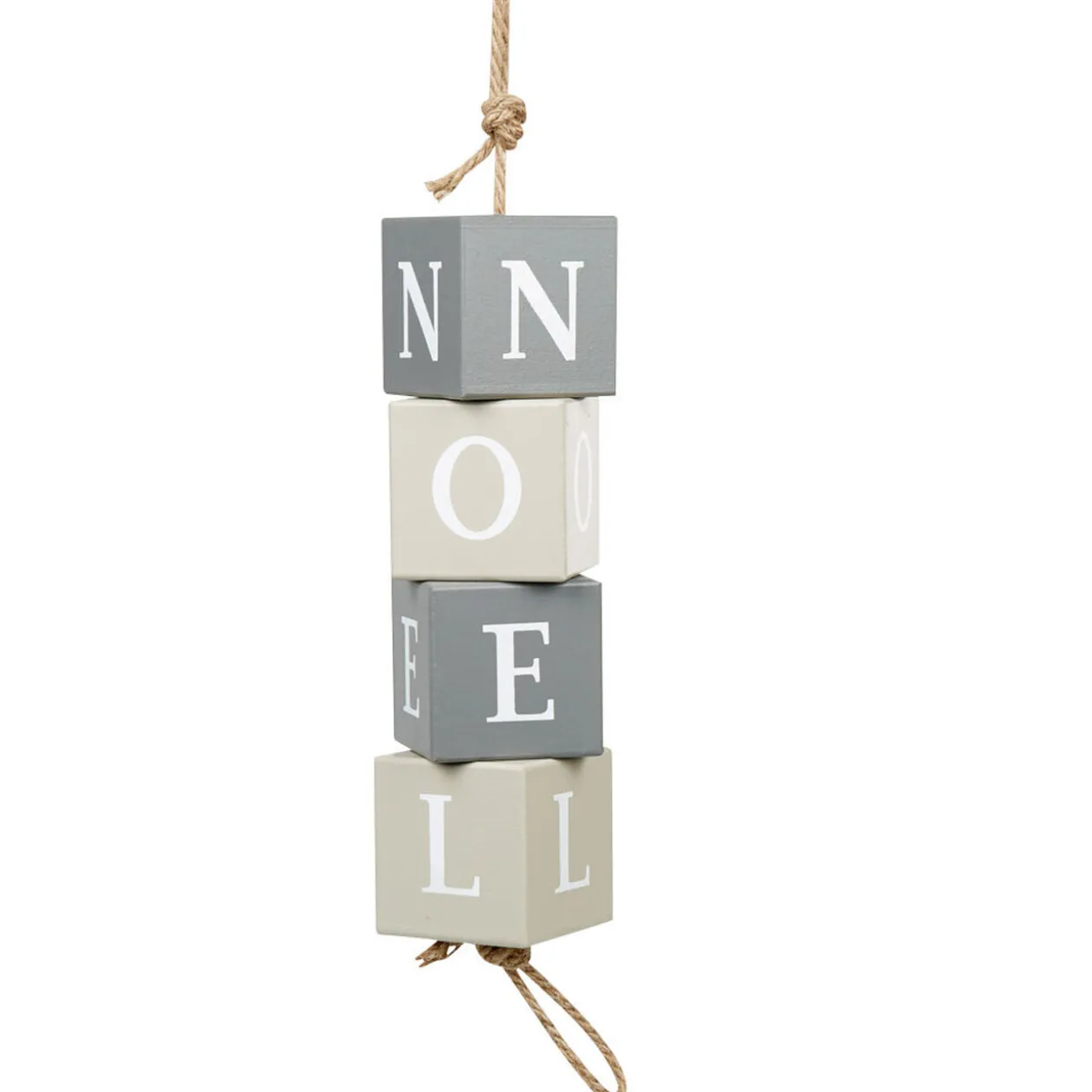 Suspension cubes Noël en bois