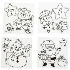 Suspension de Noël à colorier personnage souriant DIY