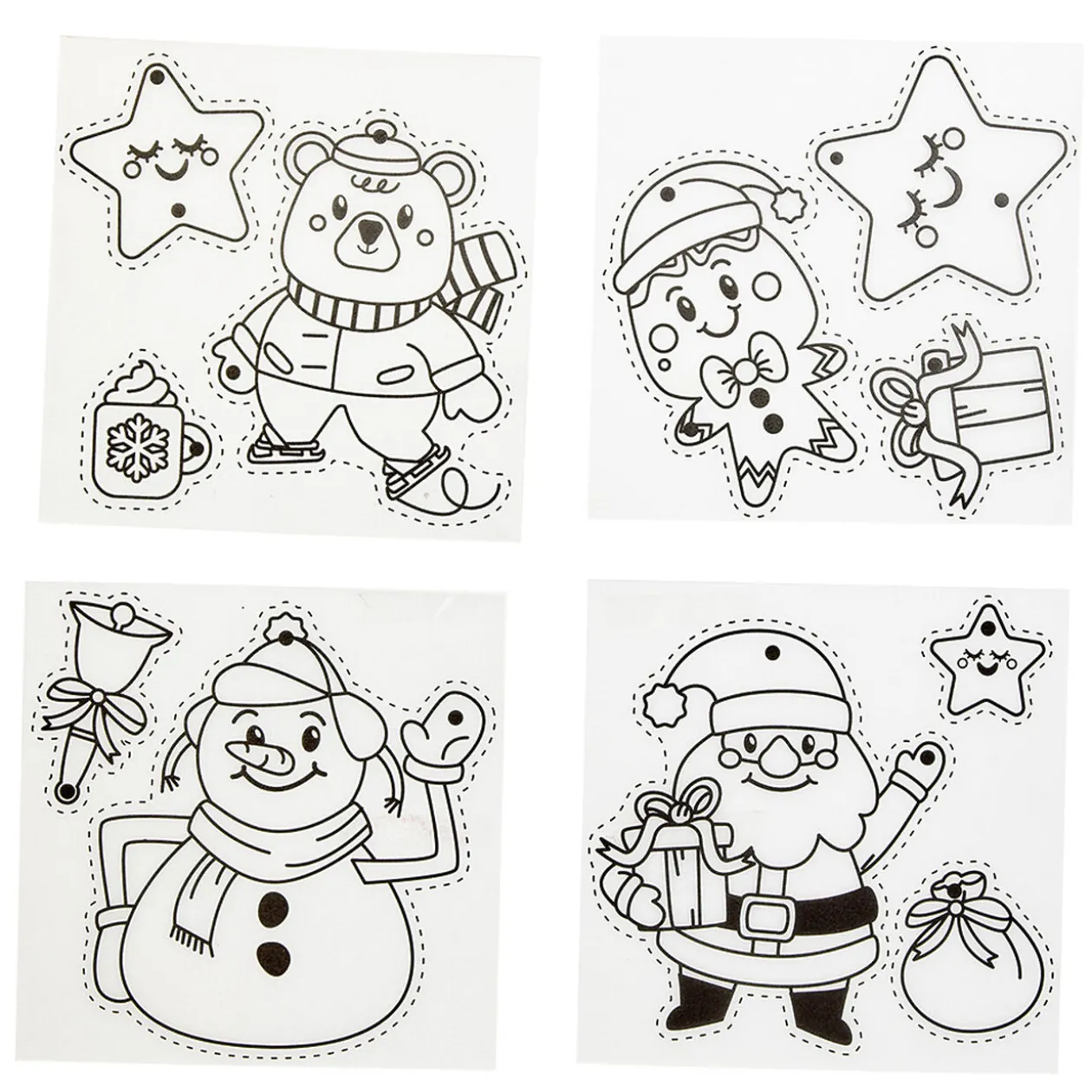 Suspension de Noël à colorier personnage souriant DIY