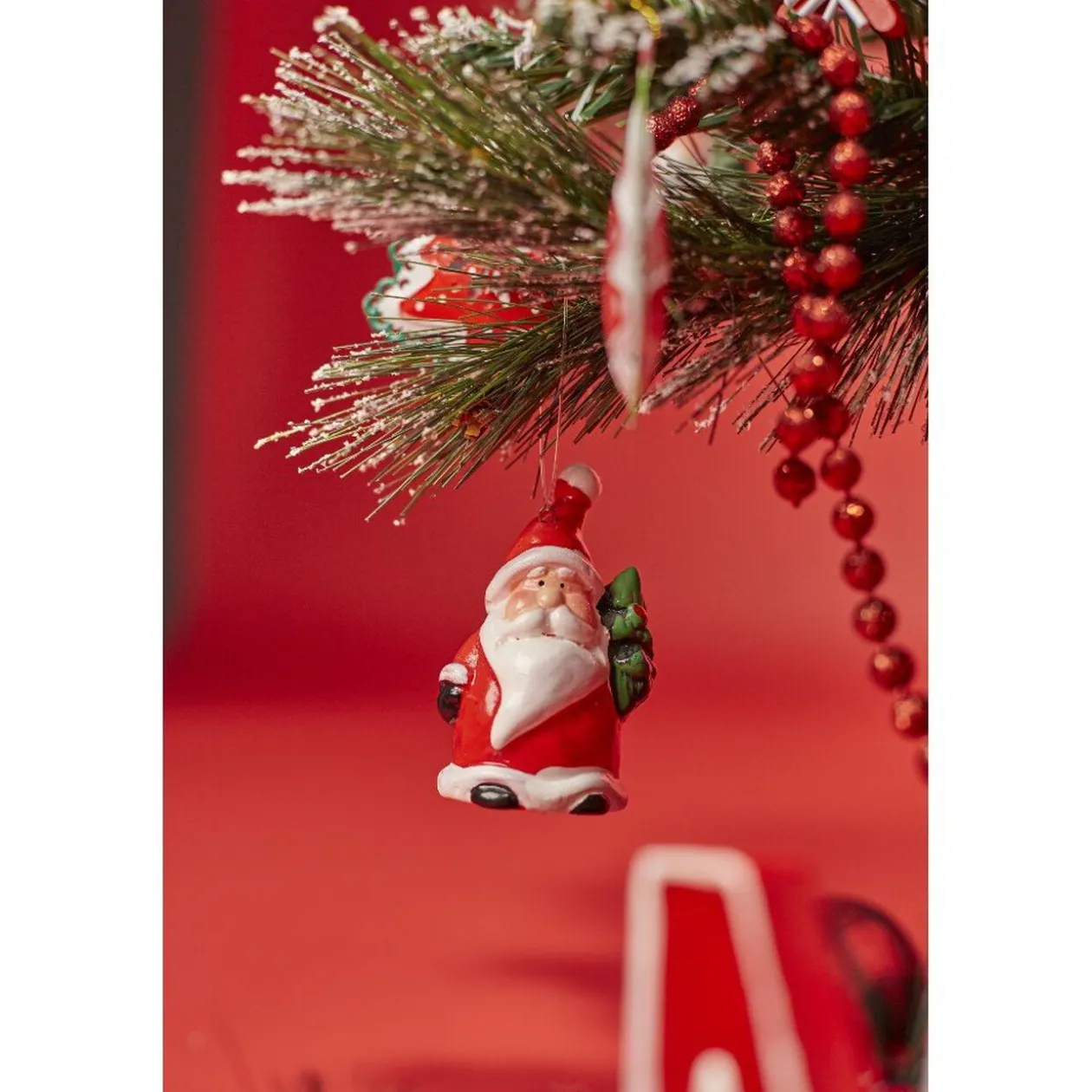 Suspension de Noël personnage vintage rouge blanc