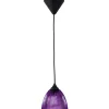Suspension en verre strié violet