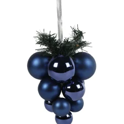 Suspension grappe boule de Noël bleue