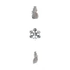 Suspension guirlande flocons bonhomme de neige gris argenté