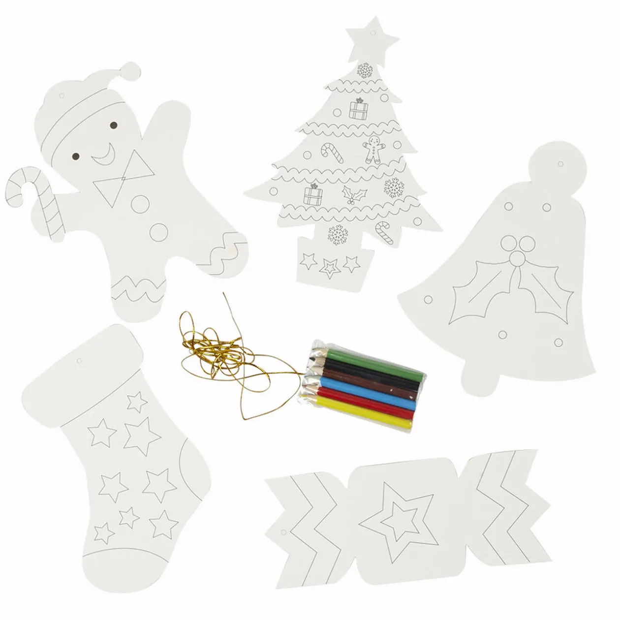 Suspension Noël à colorier x5