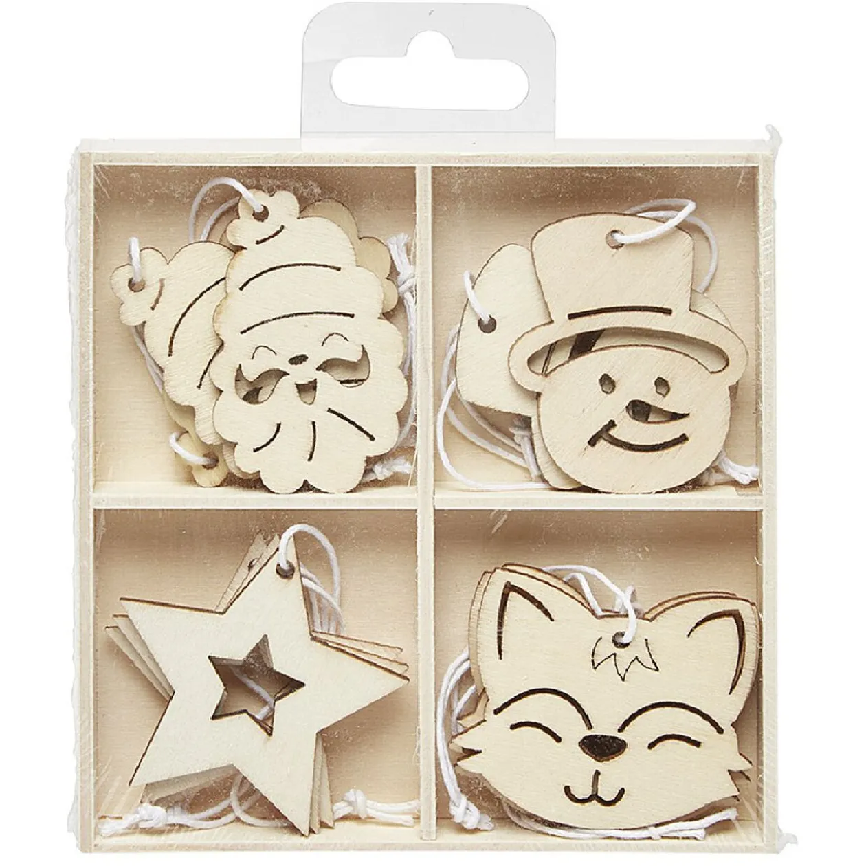 Suspension Noël en bois à peindre x12