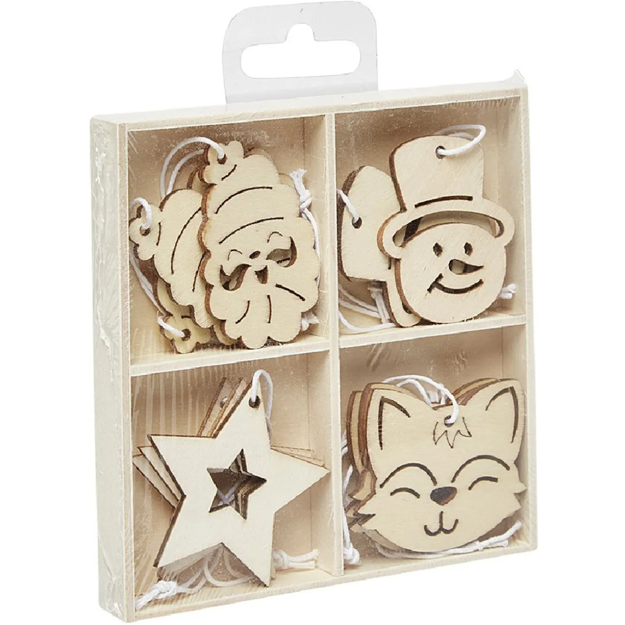 Suspension Noël en bois à peindre x12