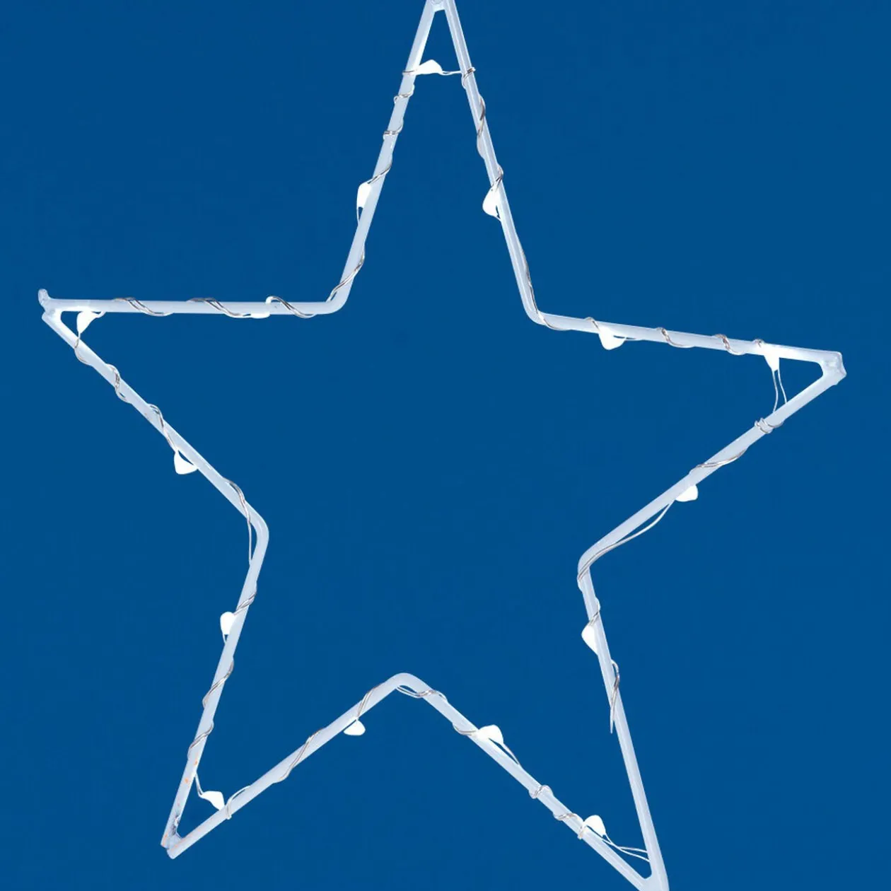 Suspension étoile ou sapin lumineux blanc fixe h.18.5 cm