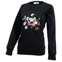 Sweat de Noël femme Disney Mickey et Minnie amoureux noir et rouge
