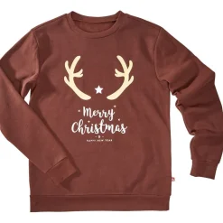 Sweat de Noël homme Merry Christmas Happy New Year marron