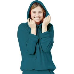 Sweat velours uni bleu Taille L