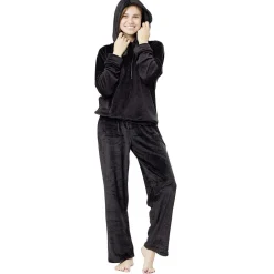 Sweat velours uni noir Taille L