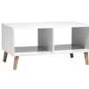 Table basse blanche Bergen 2 niches