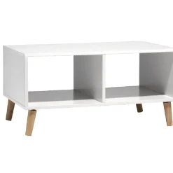 Table basse blanche Bergen 2 niches