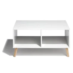 Table basse blanche Bergen 2 niches