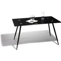 Table basse Gaby verre trempé noir h. 76 cm