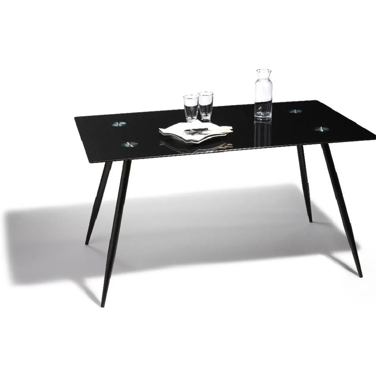 Table basse Gaby verre trempé noir h. 76 cm