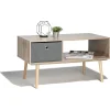 Table basse naturelle Bilbao 1 tiroir et 1 niche