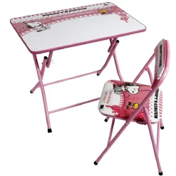 Table et chaise Snoopys Circus rose