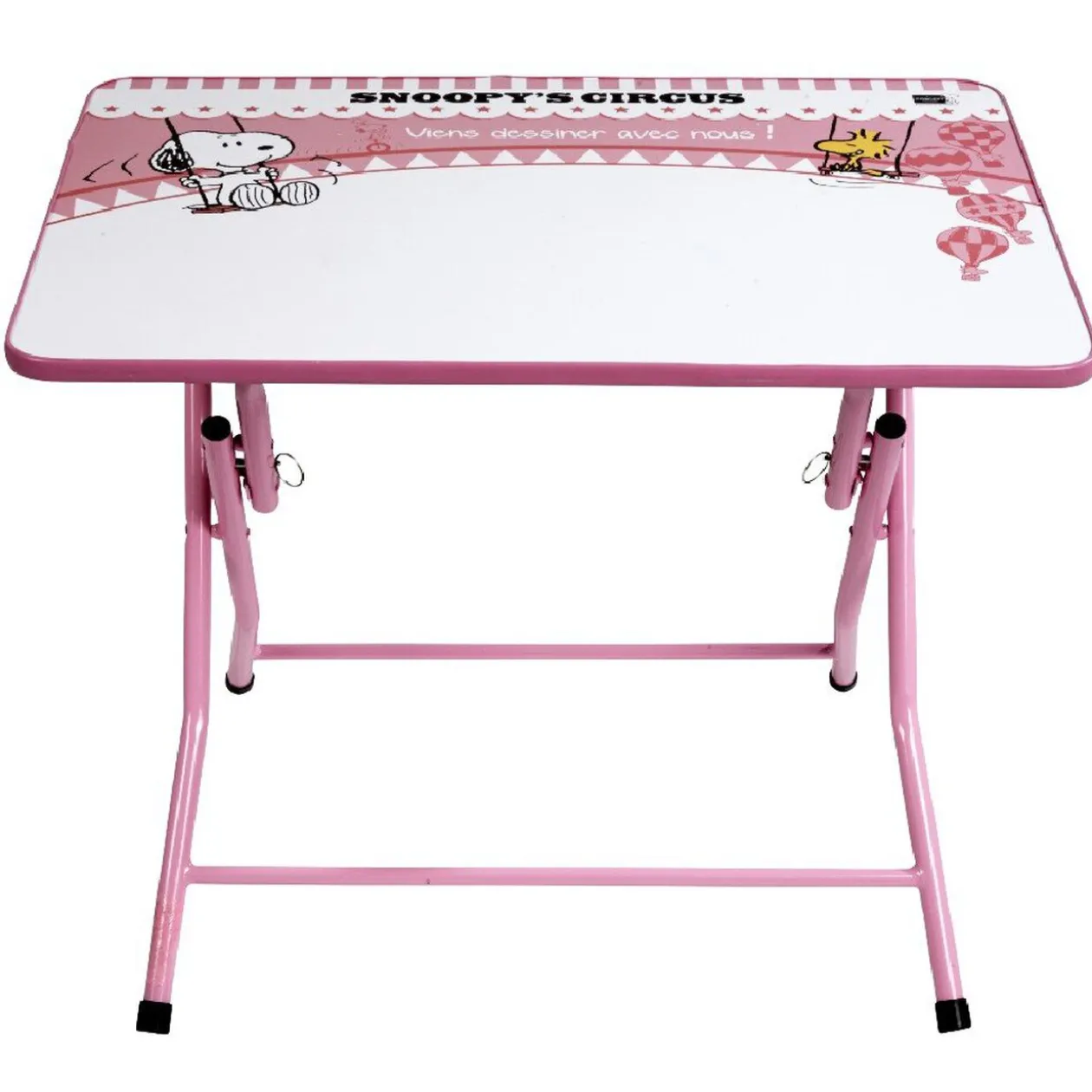Table et chaise Snoopys Circus rose