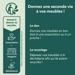 Table repas Bergen blanc 6 couverts