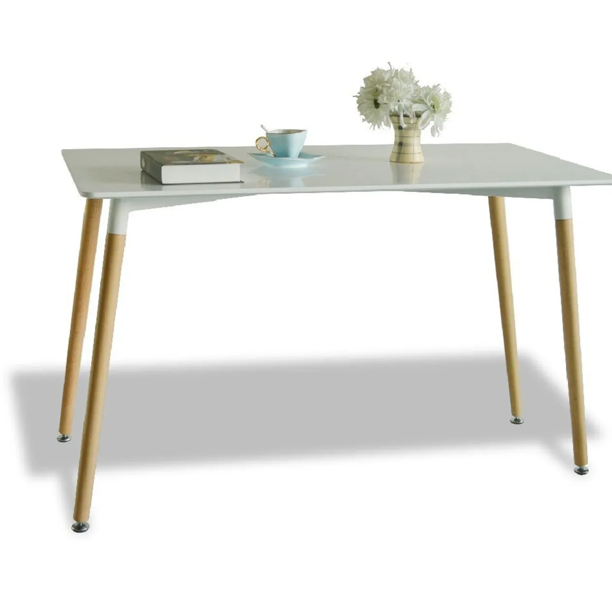 Table repas Bergen blanc 6 couverts