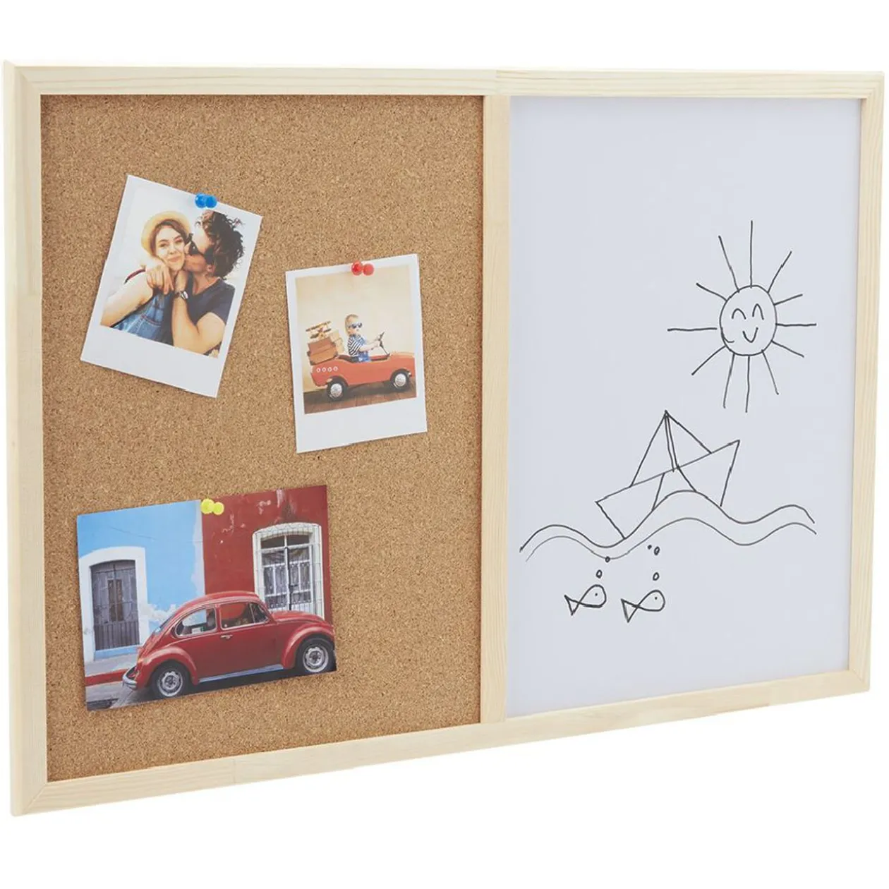 Tableau blanc et liège 2 en 1