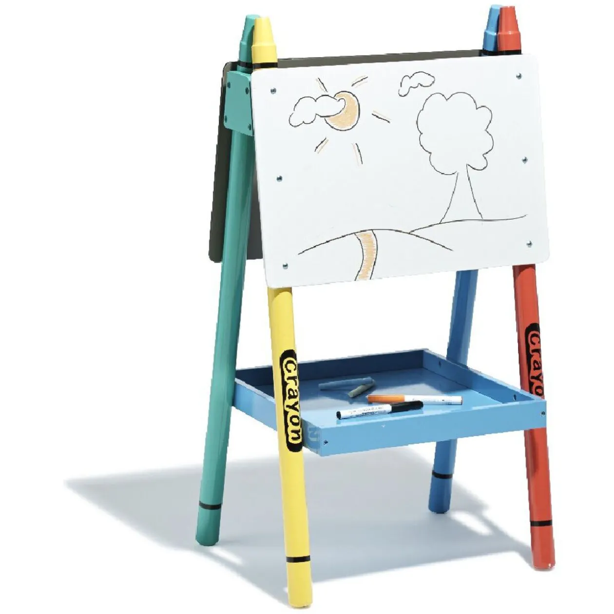 Tableau double face enfant multicolore design crayons