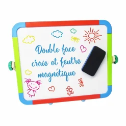 Tableau magnétique double face craie et feutre