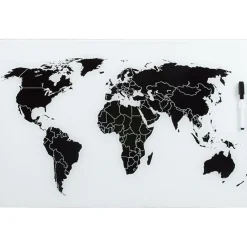 Tableau mémo verre carte du monde