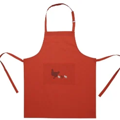 Tablier ajustable design poule rouge