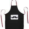 Tablier torchon et gant de cuisine design moustaches